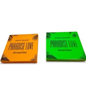 Paradise Love Eyeshadow Palette Orange and Green Vibes Glitter Long Lasting